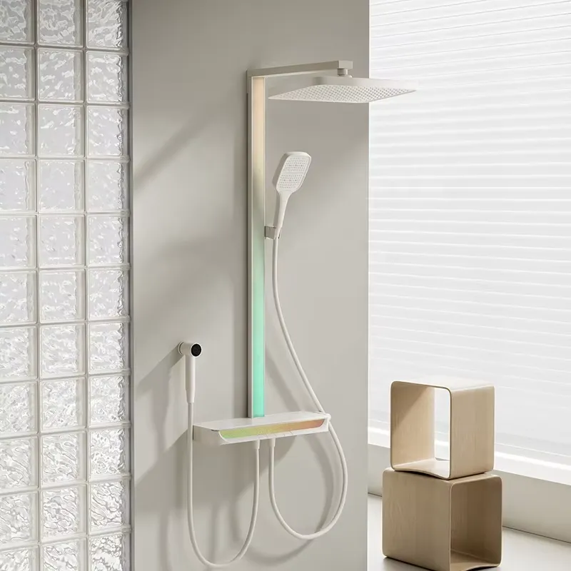 Spa & Wellness Jura Resort Centre De Loisirs Des Franches Montagnes - Brass Digital Waterfall Shower Set Wall